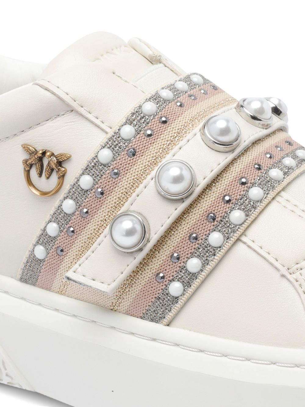 pearl-embellished platform sneakers - 4