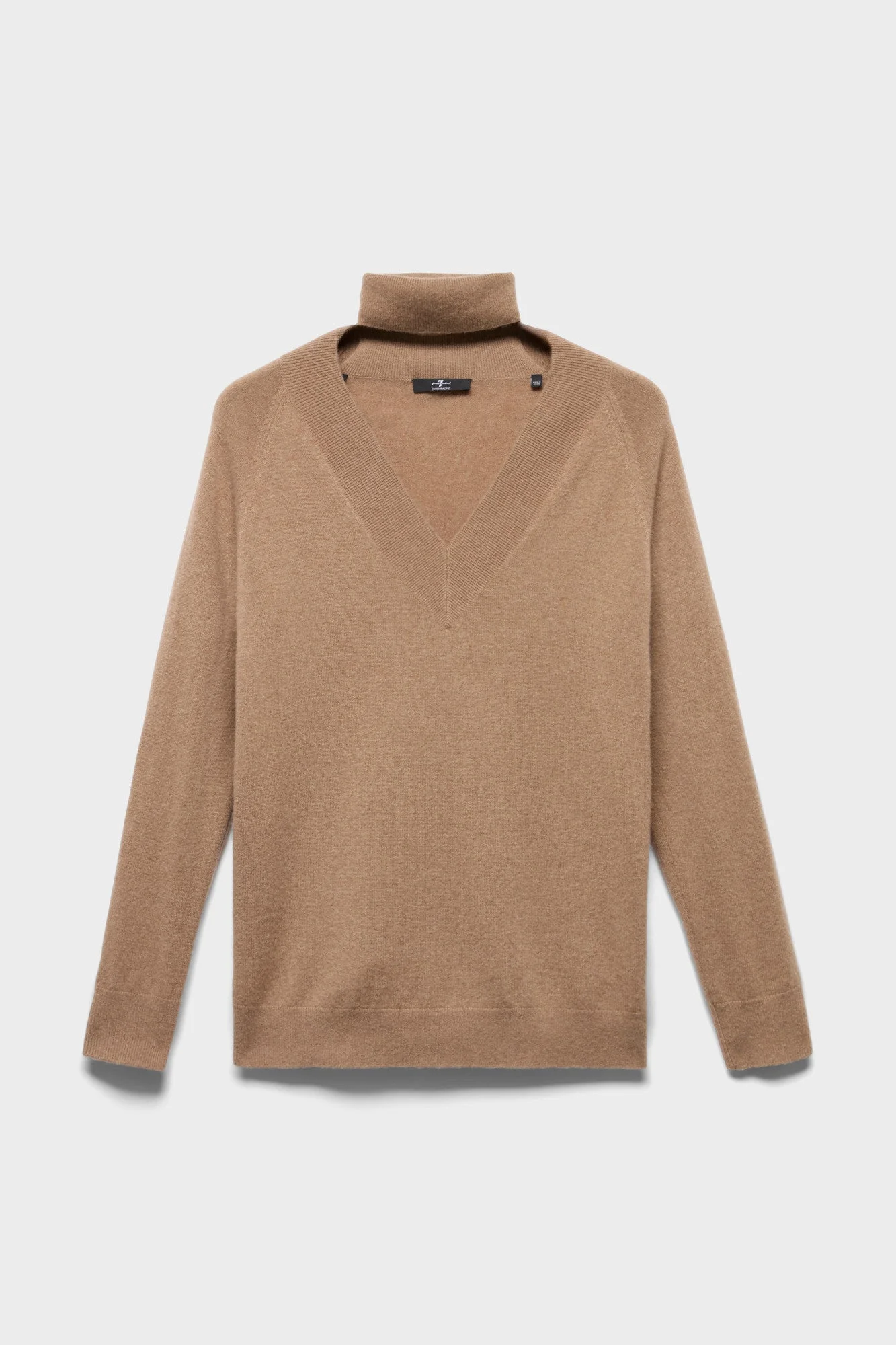 LARGE RIB V-NECK SWEATER in Cashmere - 1