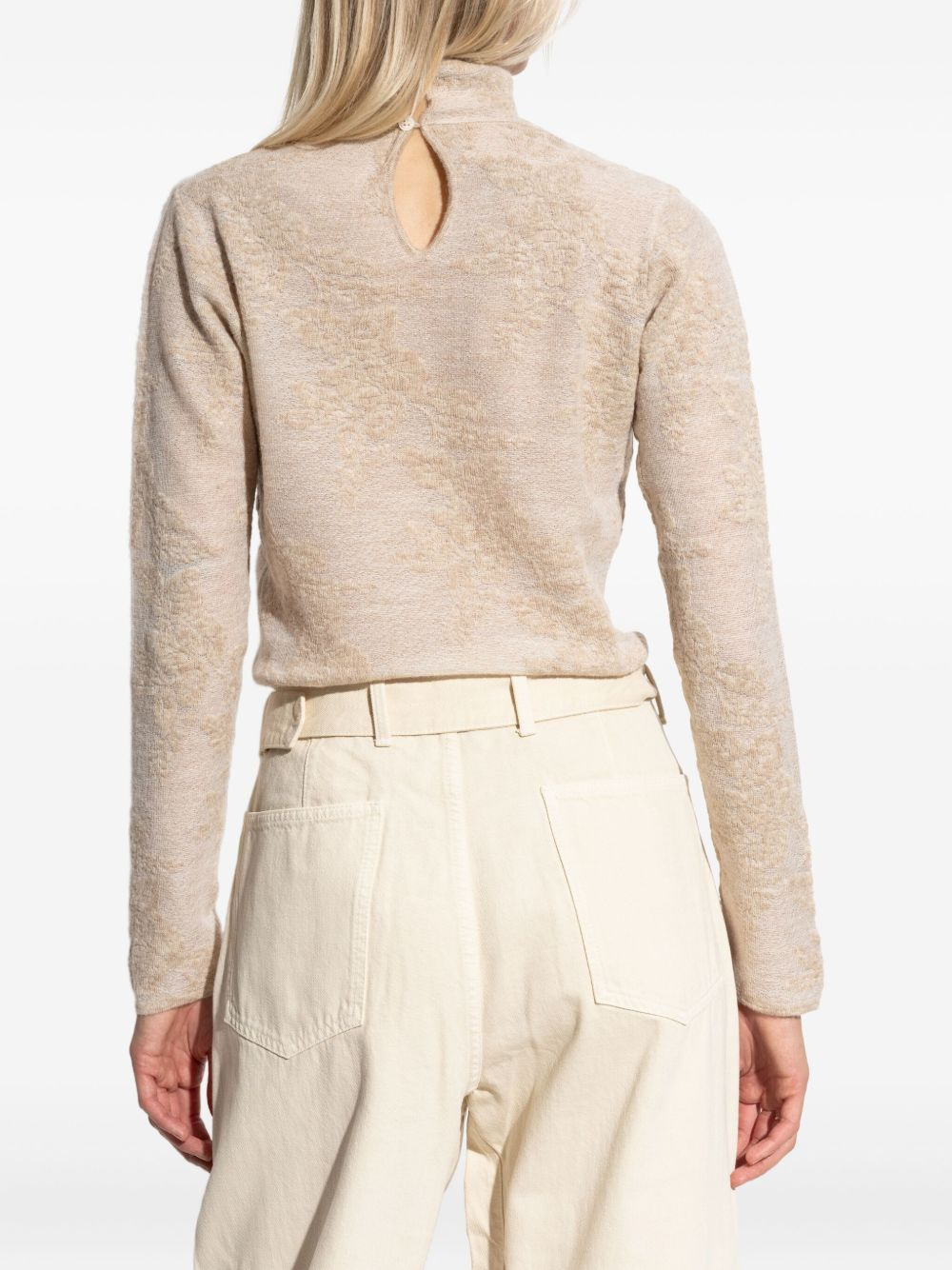 high-neck button sweater - 4