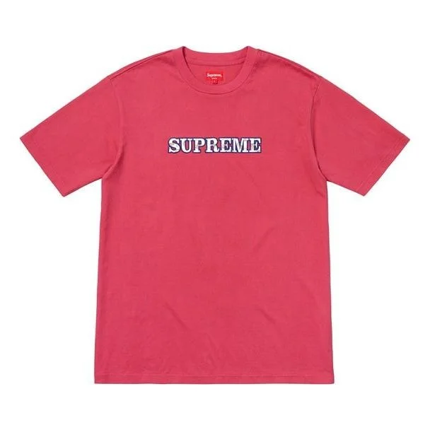 Supreme FW18 Floral Logo Tee Dusty Red Logo Tee SUP-FW18-314 - 1