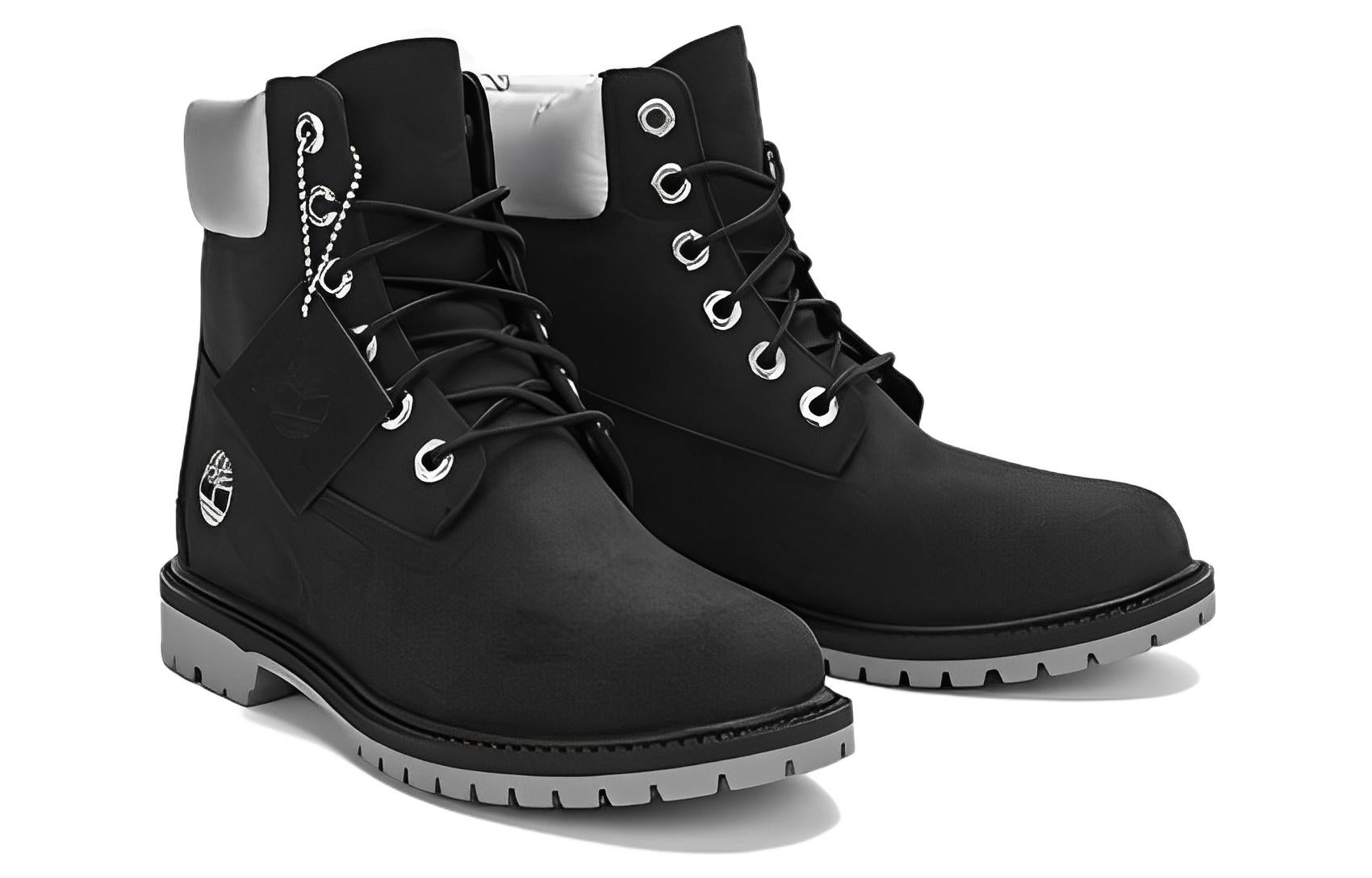 (WMNS) Timberland 6 Inch Heritage Cupsole Waterproof Boots 'Black Nubuck with Silver Collar' A5MAVW - 3