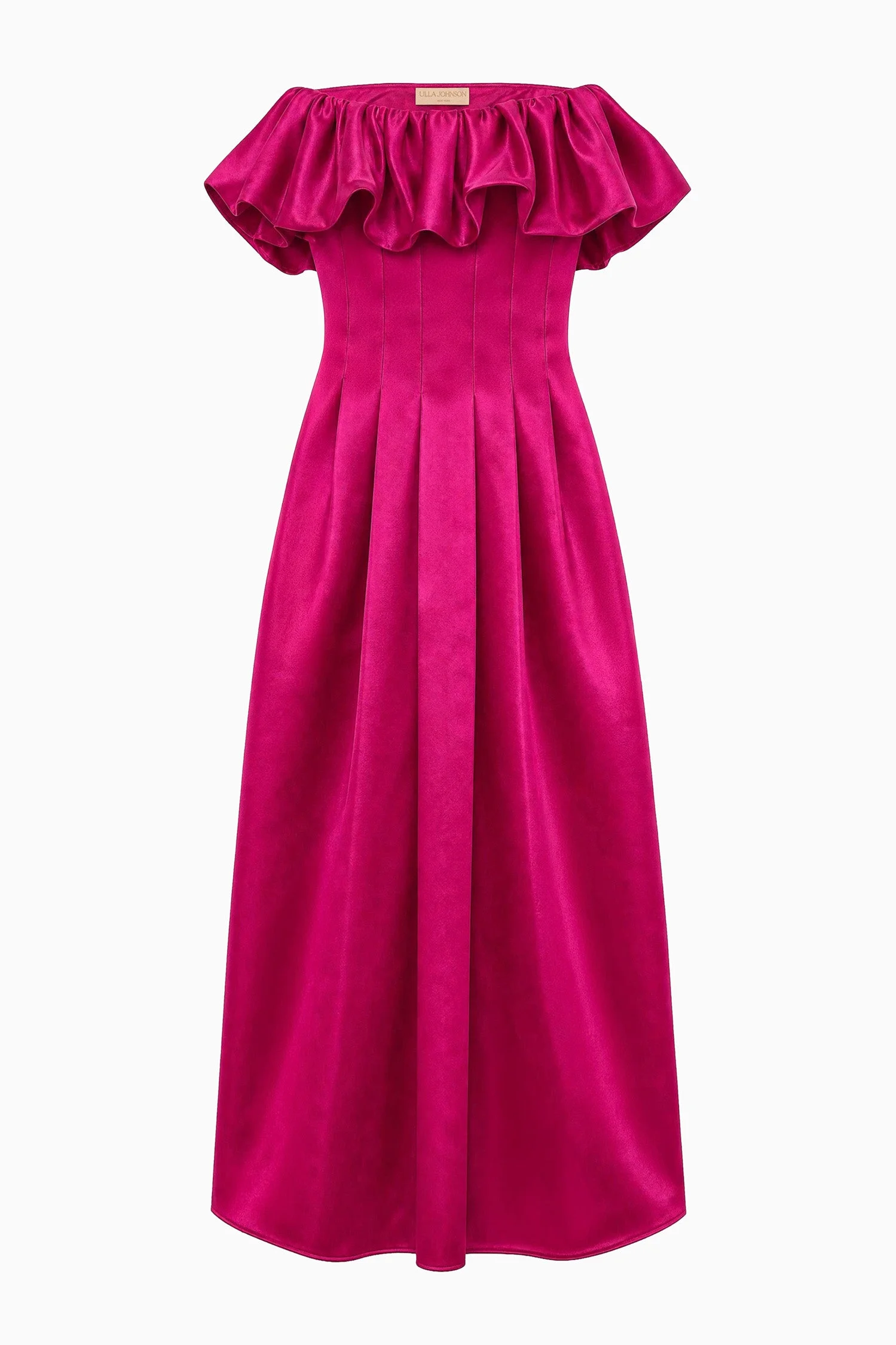 Cosima Strapless Satin Dress - 1