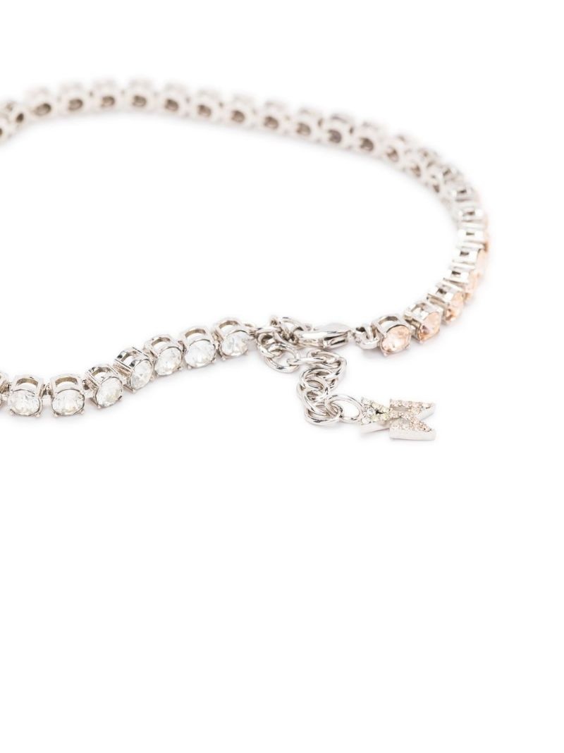 crystal-embellished tennis anklet - 2