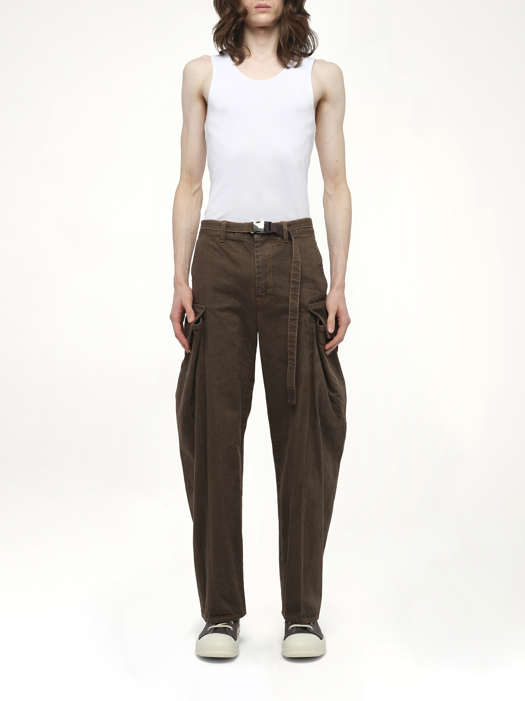 Denim Pants in Brown - 7