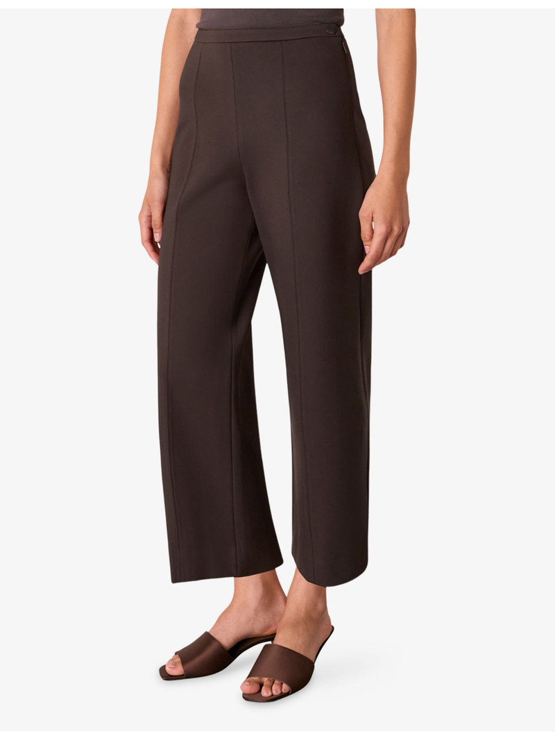 Camilla Wide-Leg Cropped High-Rise Stretch-Woven Trousers 3