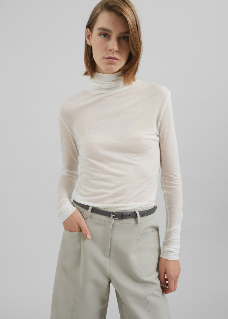 Evren Sheer Turtleneck - White 6