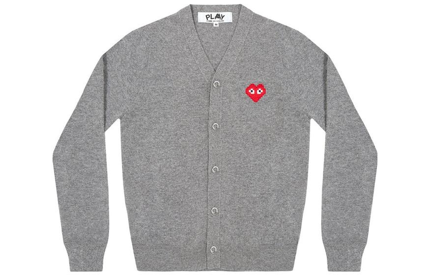 COMME des GARCONS PLAY x Invader Cardigan 'Grey' AZ-N084-051-2 - 2