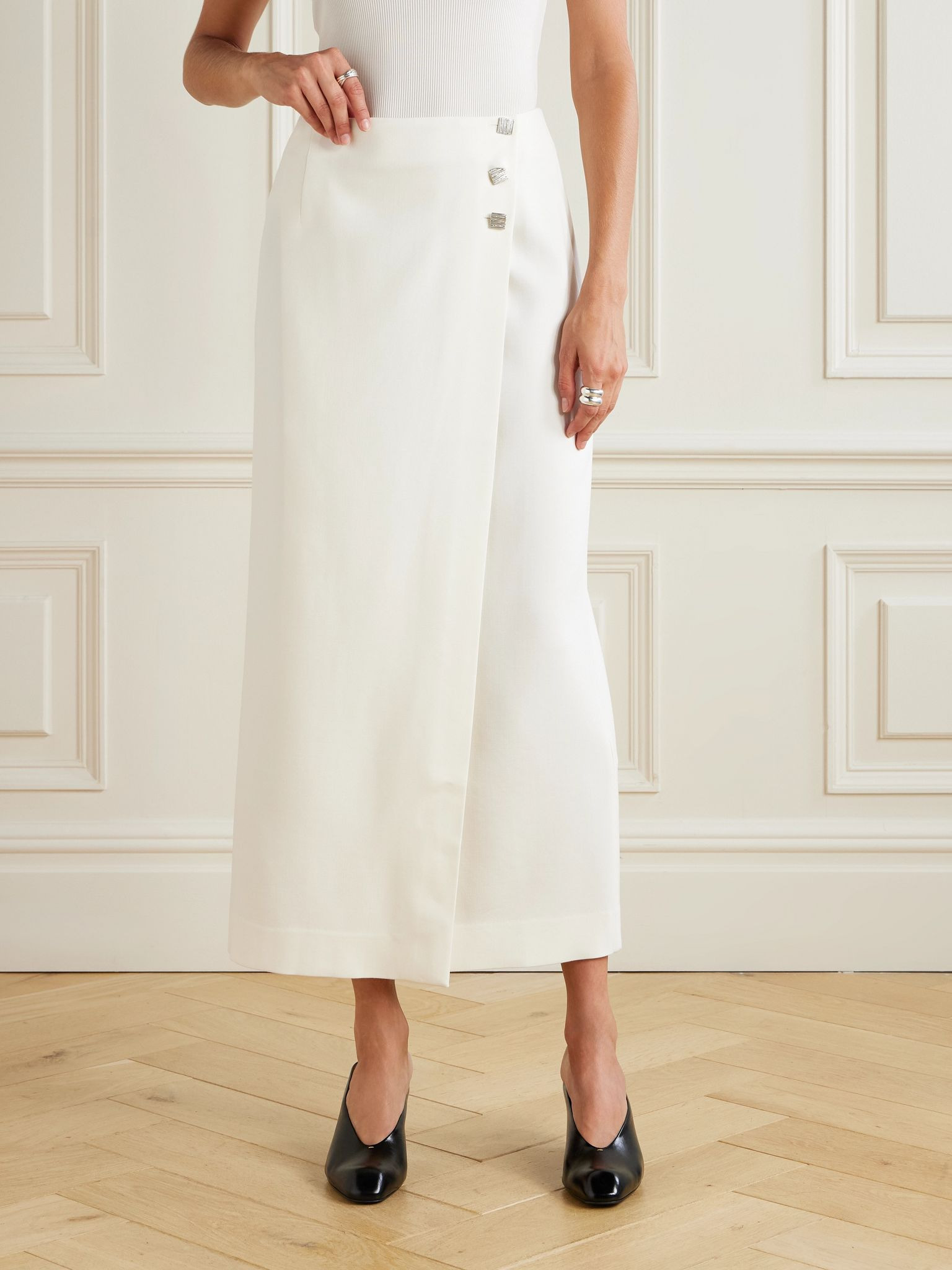 Sindy woven midi skirt White - 3