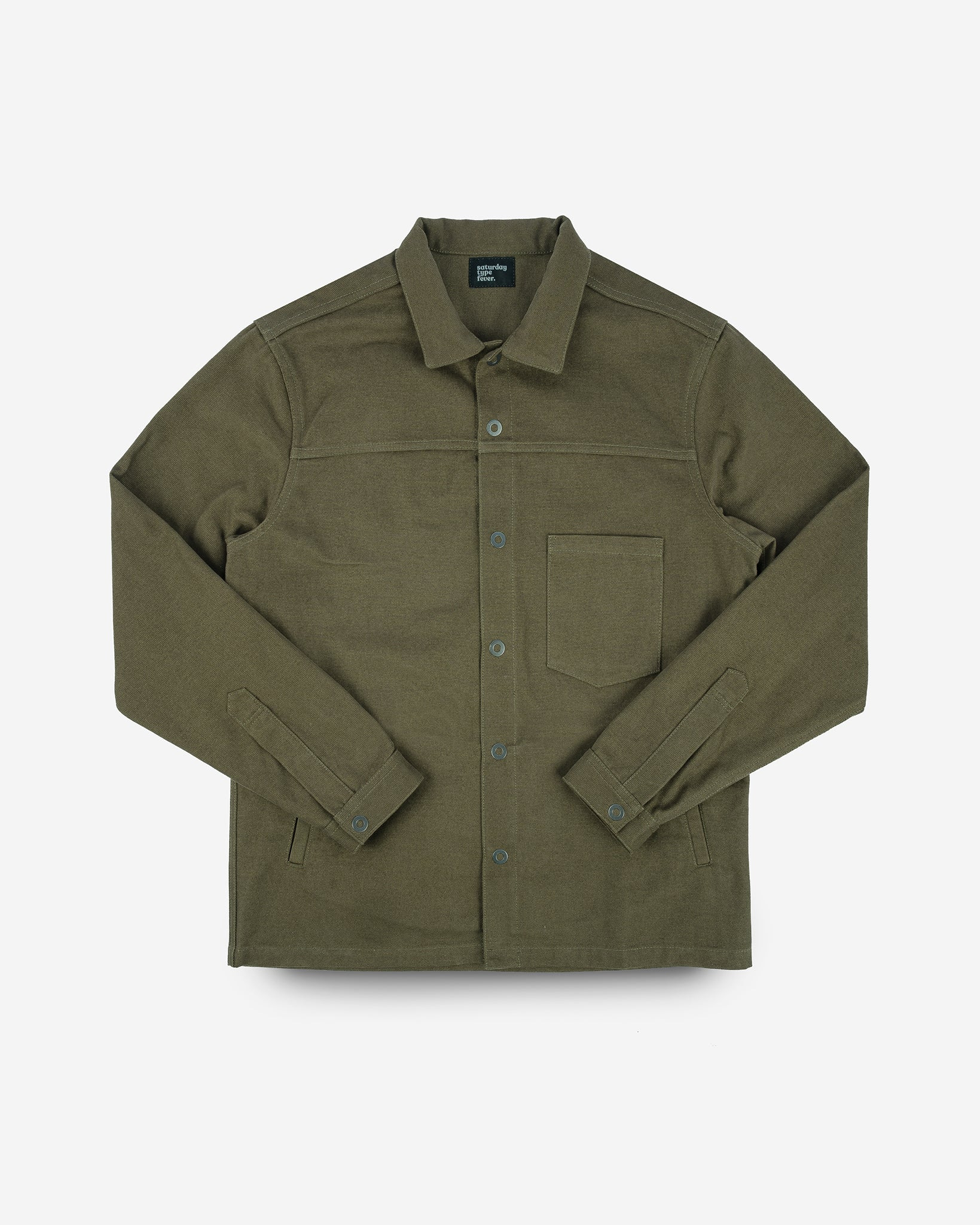 STF-TWLCPO-OLV SaturdayTypeFever - 9oz Cotton CPO Shirt - Olive - 1