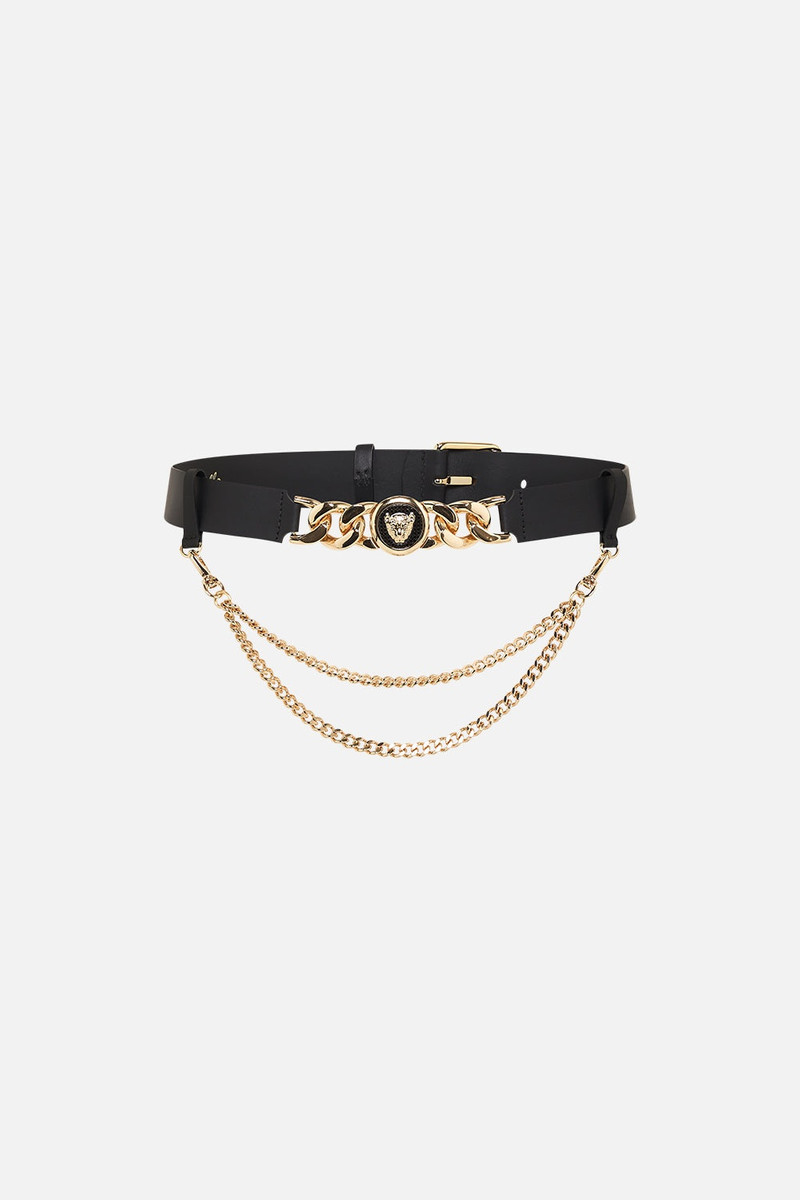 LEOPARD BUTTON BELT WITH CHAINS 1