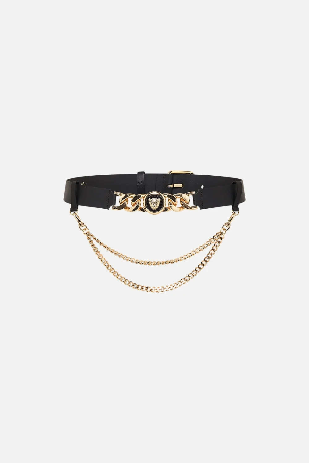 LEOPARD BUTTON BELT WITH CHAINS - 1