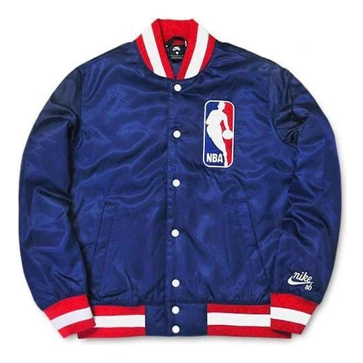 Nike SB x NBA Bomber Crossover Skateboard Casual Sports baseball uniform Jacket Blue AH3393-455 - 1