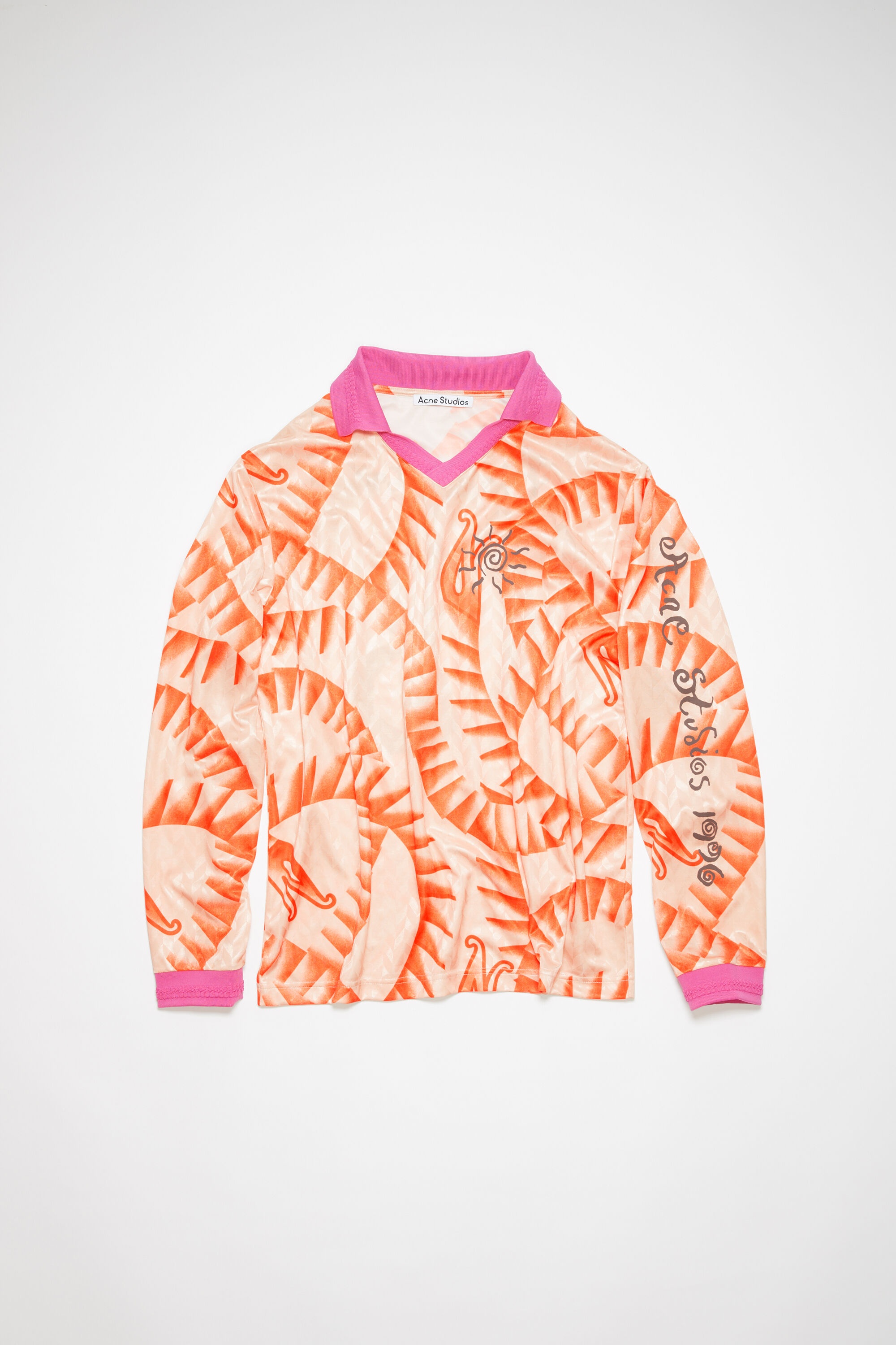 Printed long sleeve t-shirt - Orange - 1