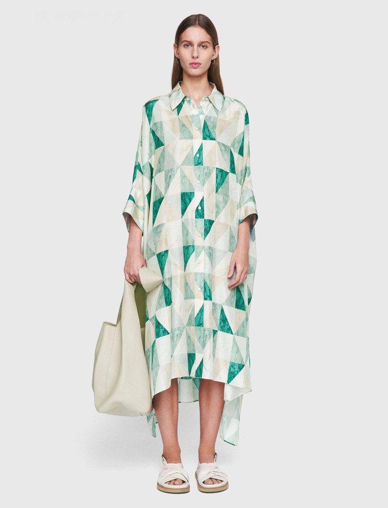 JOSEPH Dania Marble Print Silk Dress outlook