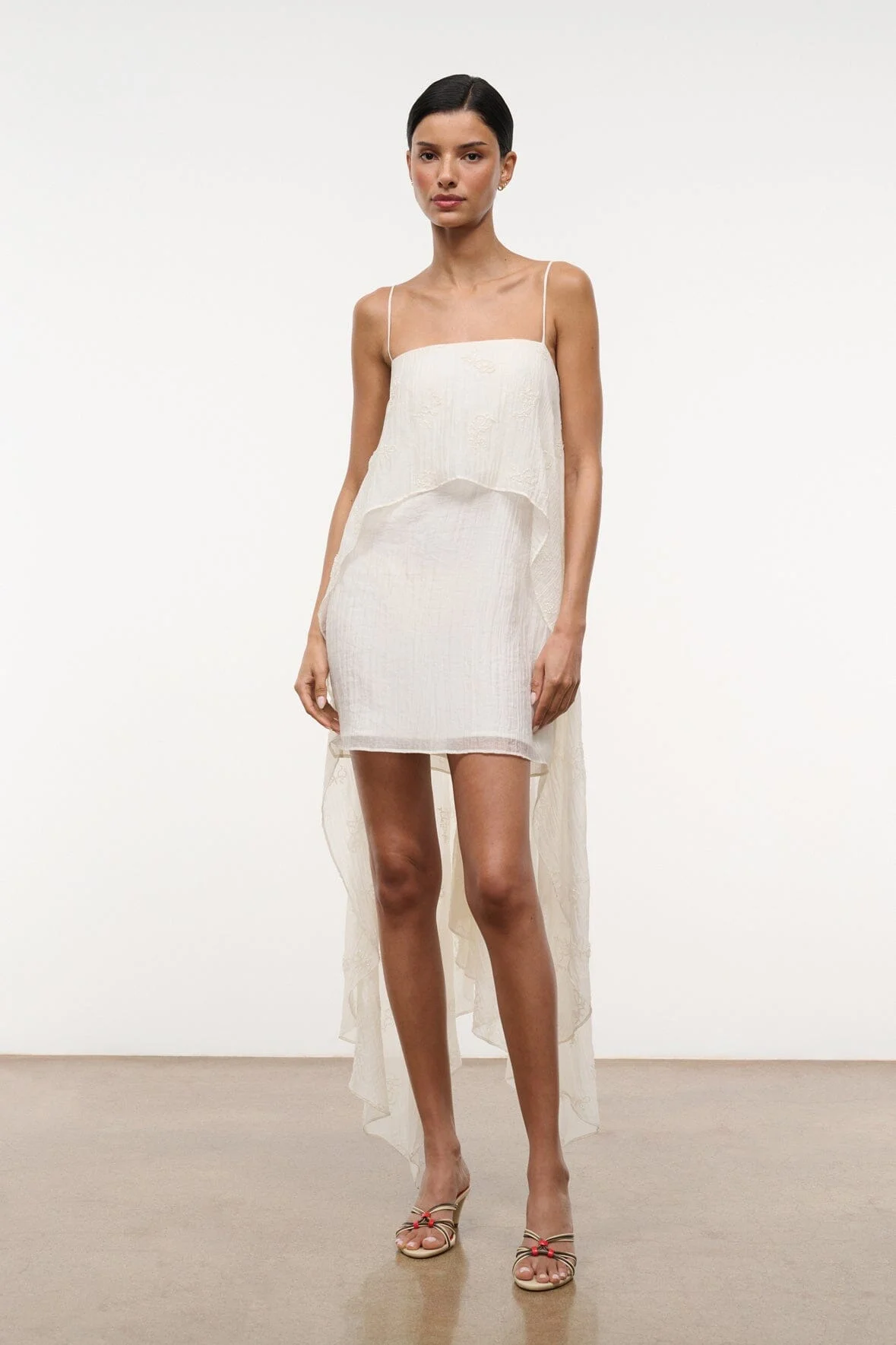 STAUD VALENCIA MINI DRESS WHITE - 1