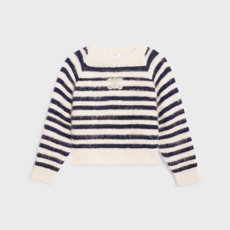 crew neck marinière sweater in mohair and silk 1
