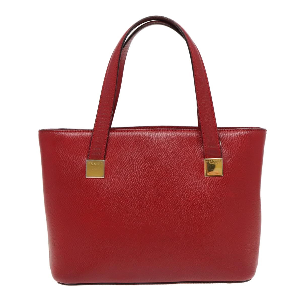 CELINE Hand Bag Leather Red Gold - 2