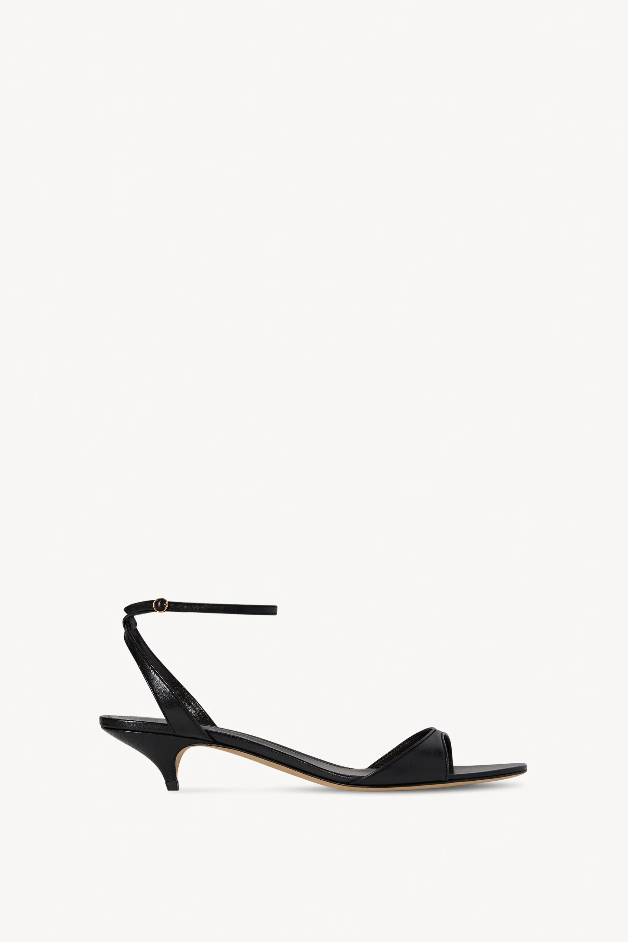 Vika Ankle Strap Kitten Heel in Leather - 1