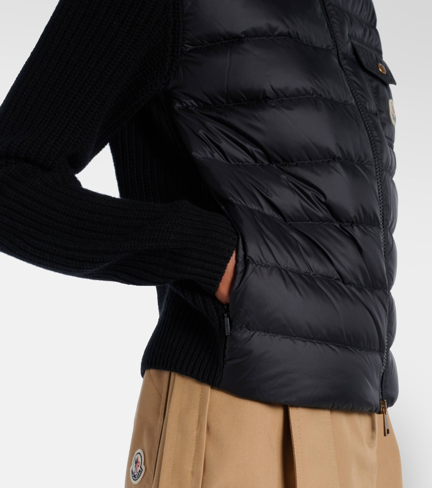 Down-paneled wool and cashmere cardigan - 5