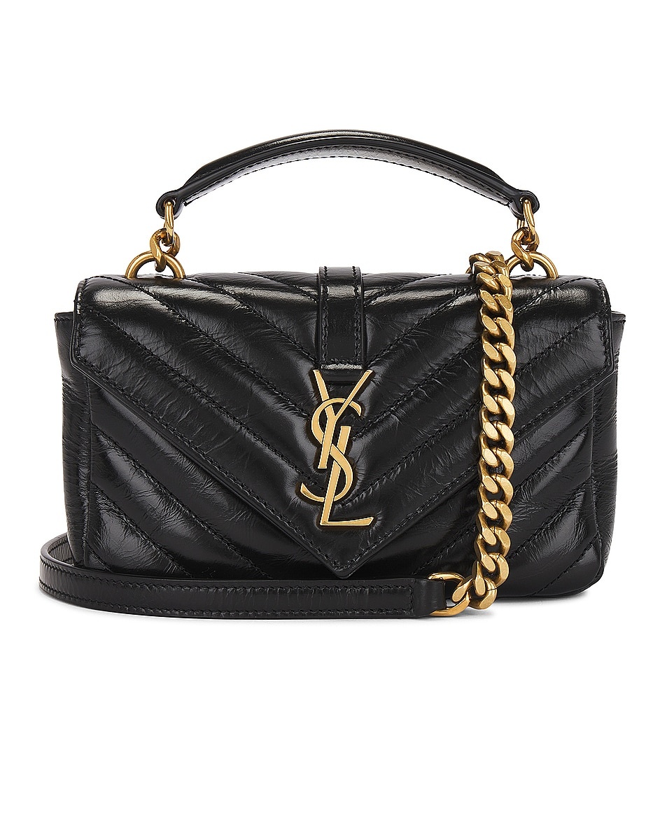 SAINT LAURENT Mini College Chain Bag | forward | REVERSIBLE