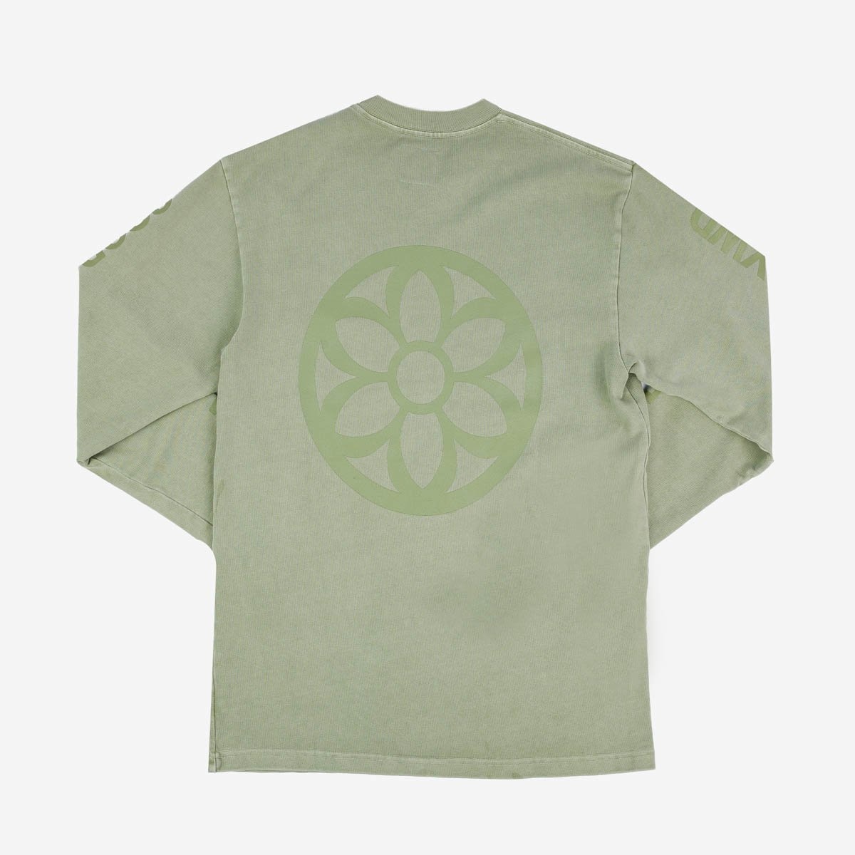 GA-LS-SGE GOOD ART HLYWD Heavyweight Long Sleeve Crew Neck T-Shirt - Sage Green - 5