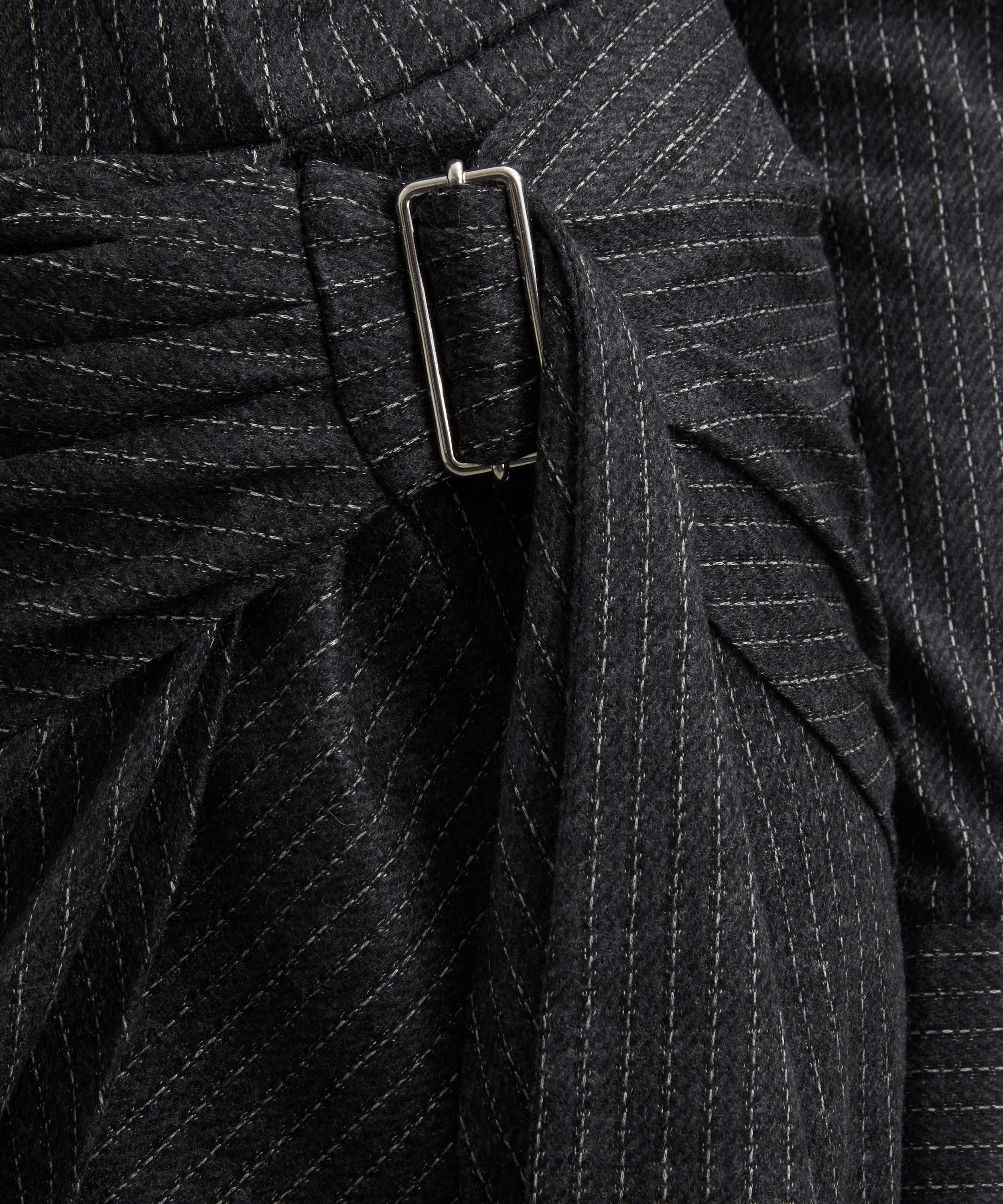 Rosalie Draped Pinstripe Midi Dress - 5