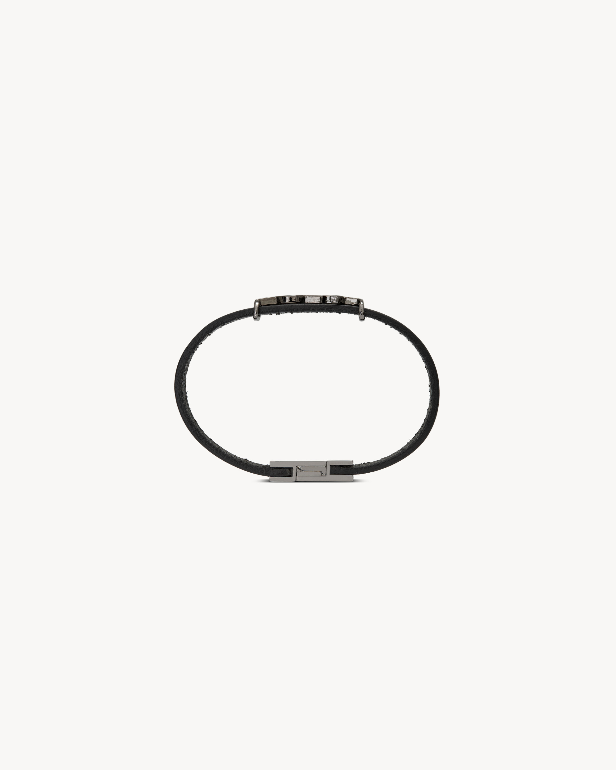 opyum bracelet in smooth leather and metal - 2