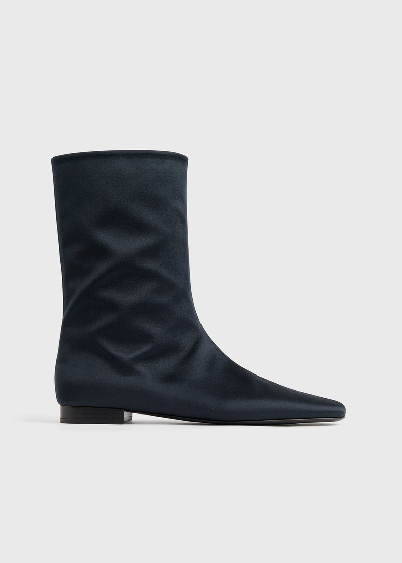 Satin ankle boots navy 1
