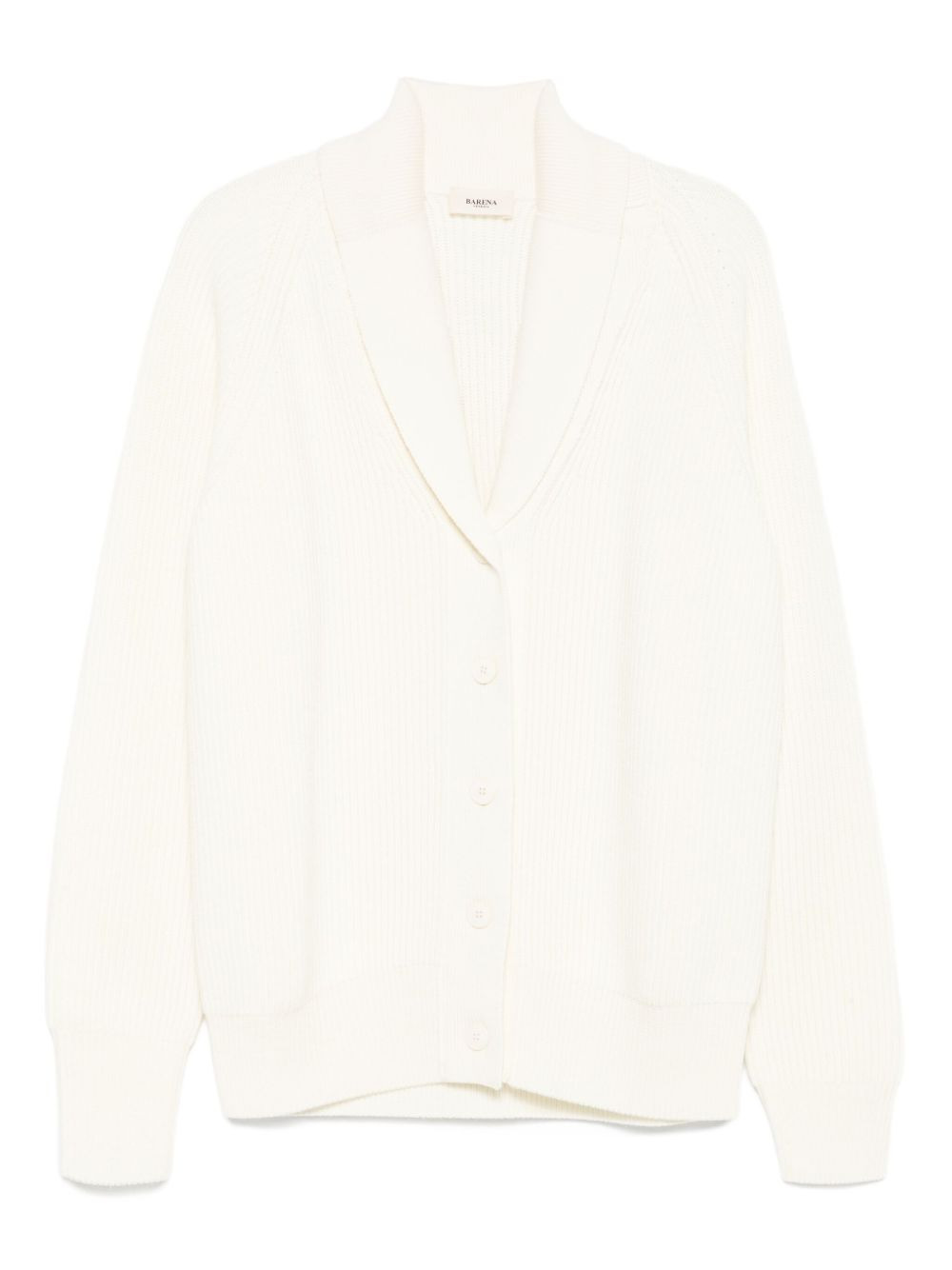 ribbed shawl-collar cardigan - 1