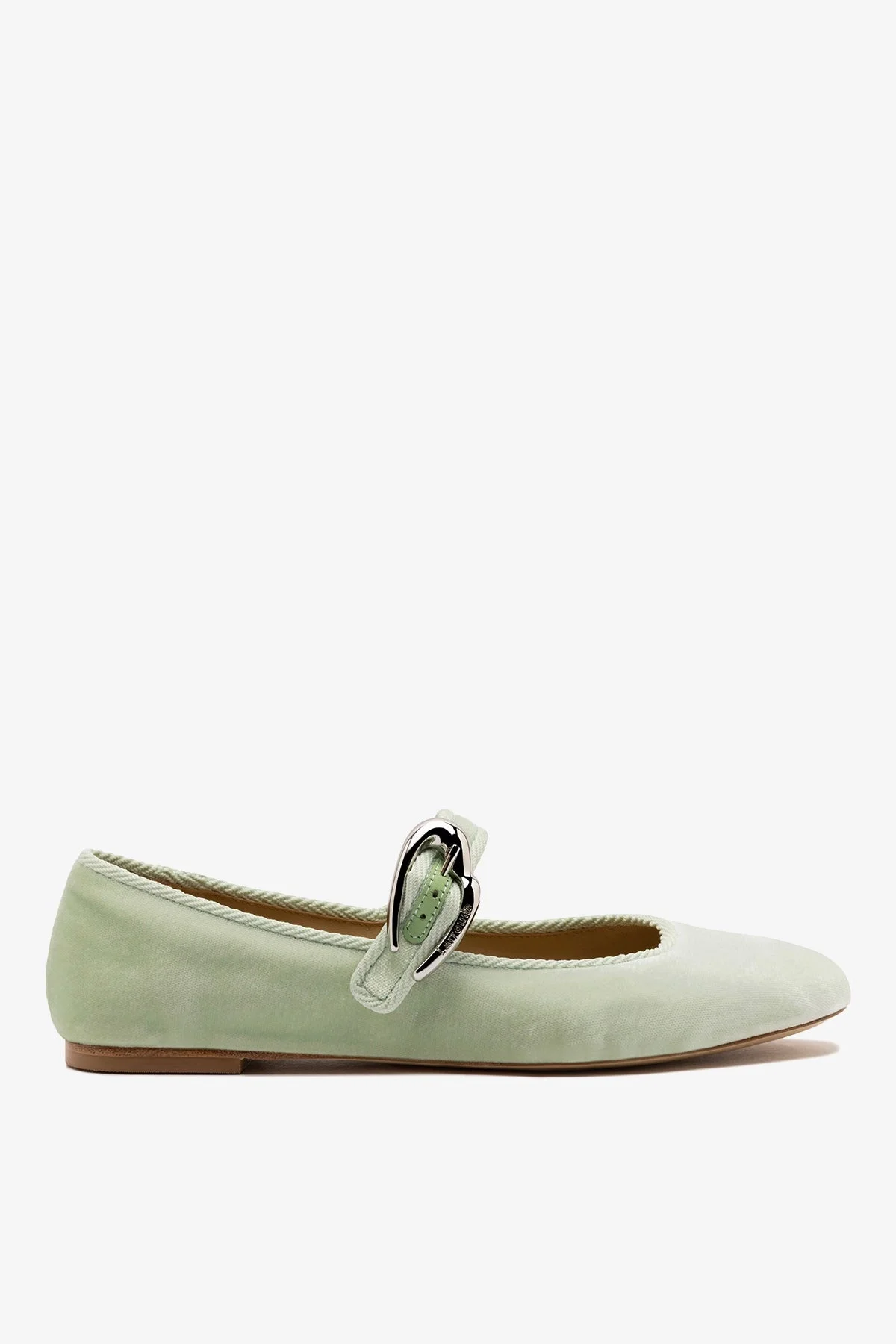 Verona Ballet Flat Mint Green Velvet - 1