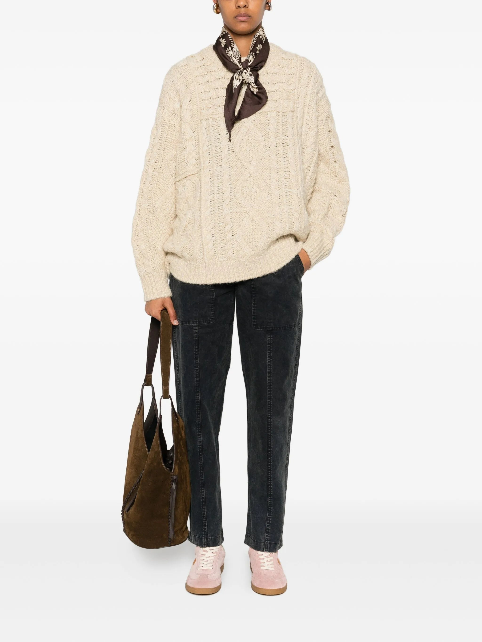 Marant Étoile Cable-knit Crew-neck Sweater - 3