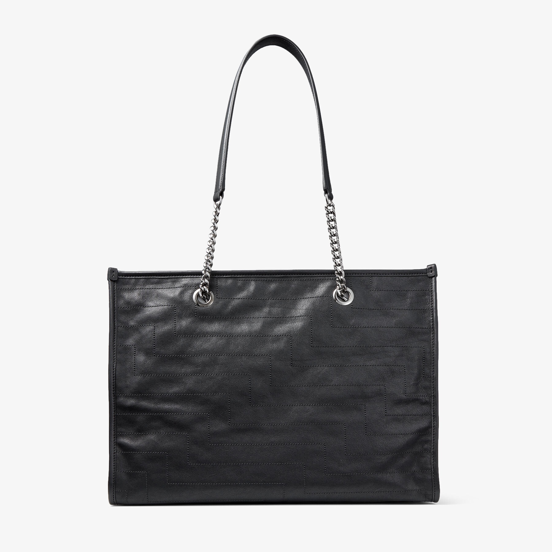 Avenue Soft Tote/L
Black Avenue Overstitched Biker Leather Soft Tote Bag - 5