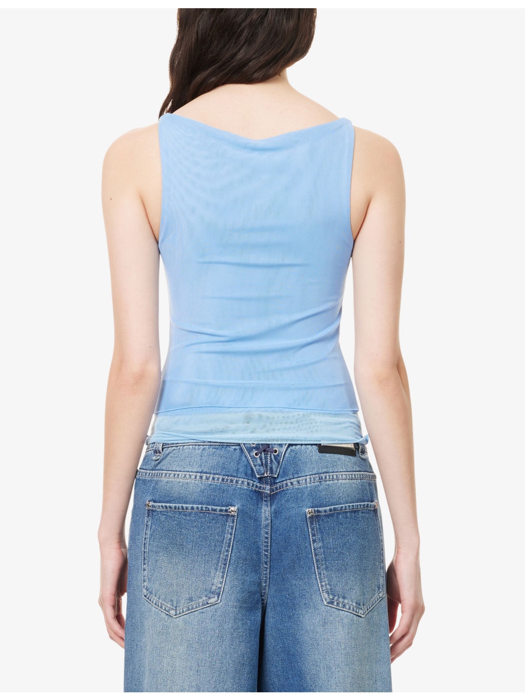 Multi-Layer Boat-Neck Stretch-Mesh Top - 4