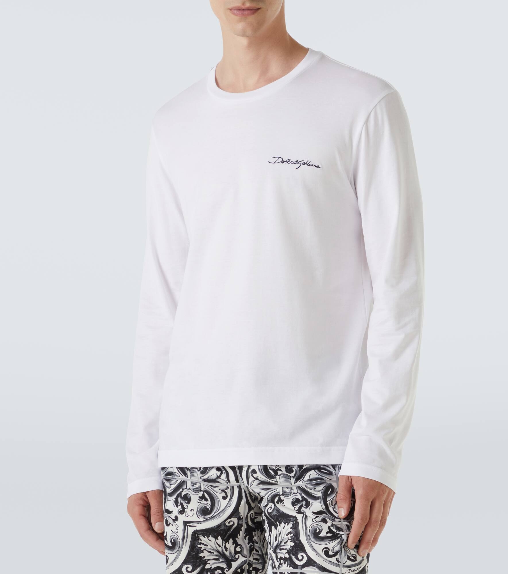 Logo embroidered cotton jersey T-shirt - 3