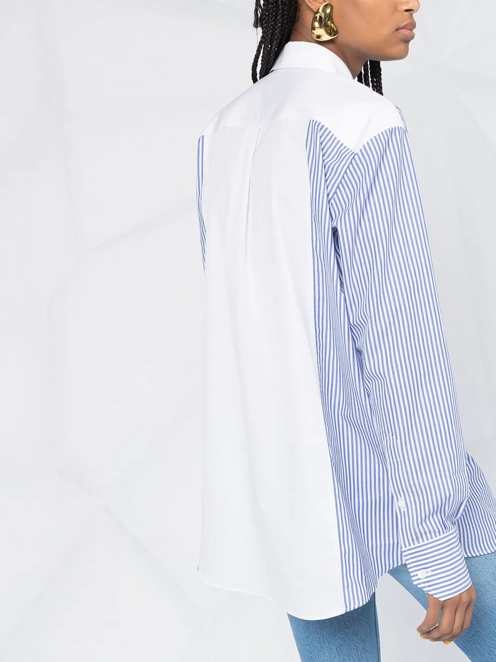 layered-effect striped shirt - 3