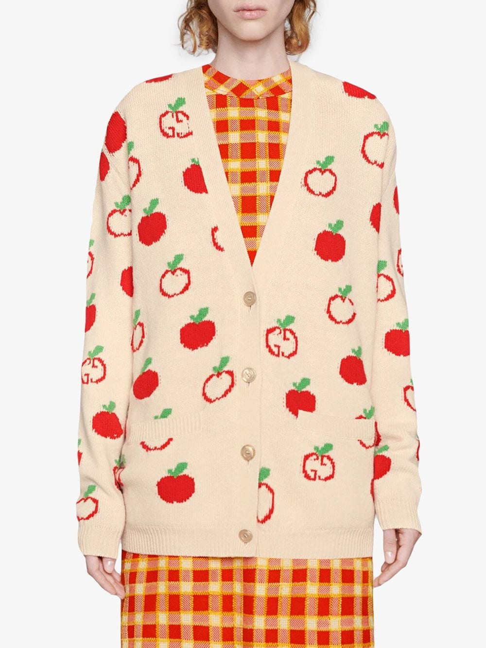 GG Apple intarsia knit cardigan - 3