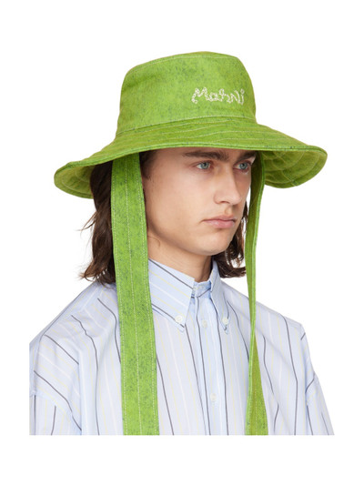 Marni Green Marble Dyed Bleached Bucket Hat outlook