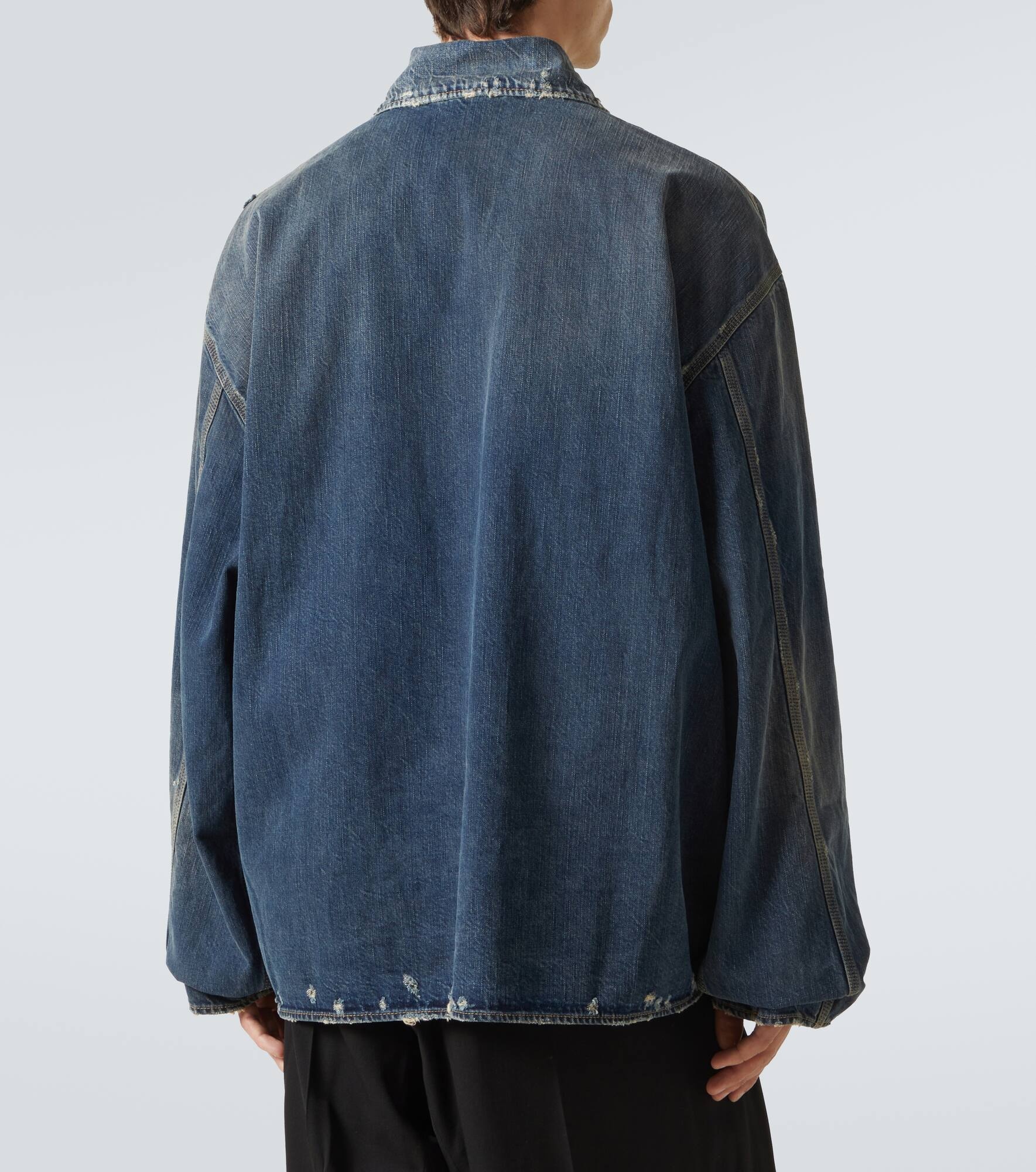 Distressed denim jacket - 4