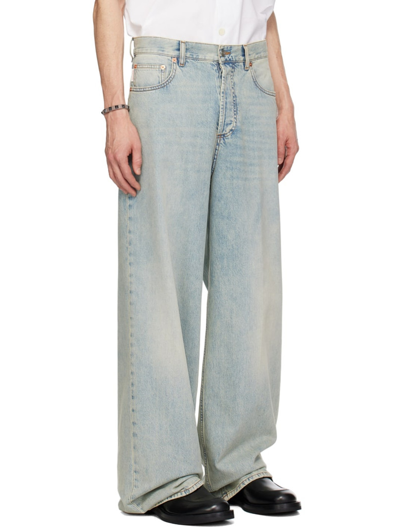 Valentino Blue Creased Jeans outlook