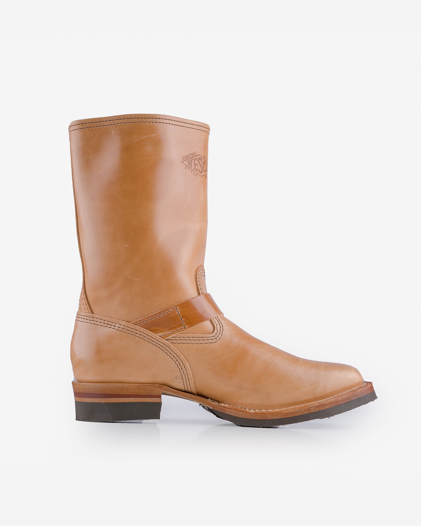 WESCO-MRLOU-NATH Wesco® - 10" Horsehide  Engineer Boot - Natural. The "Mister Lou" - 3