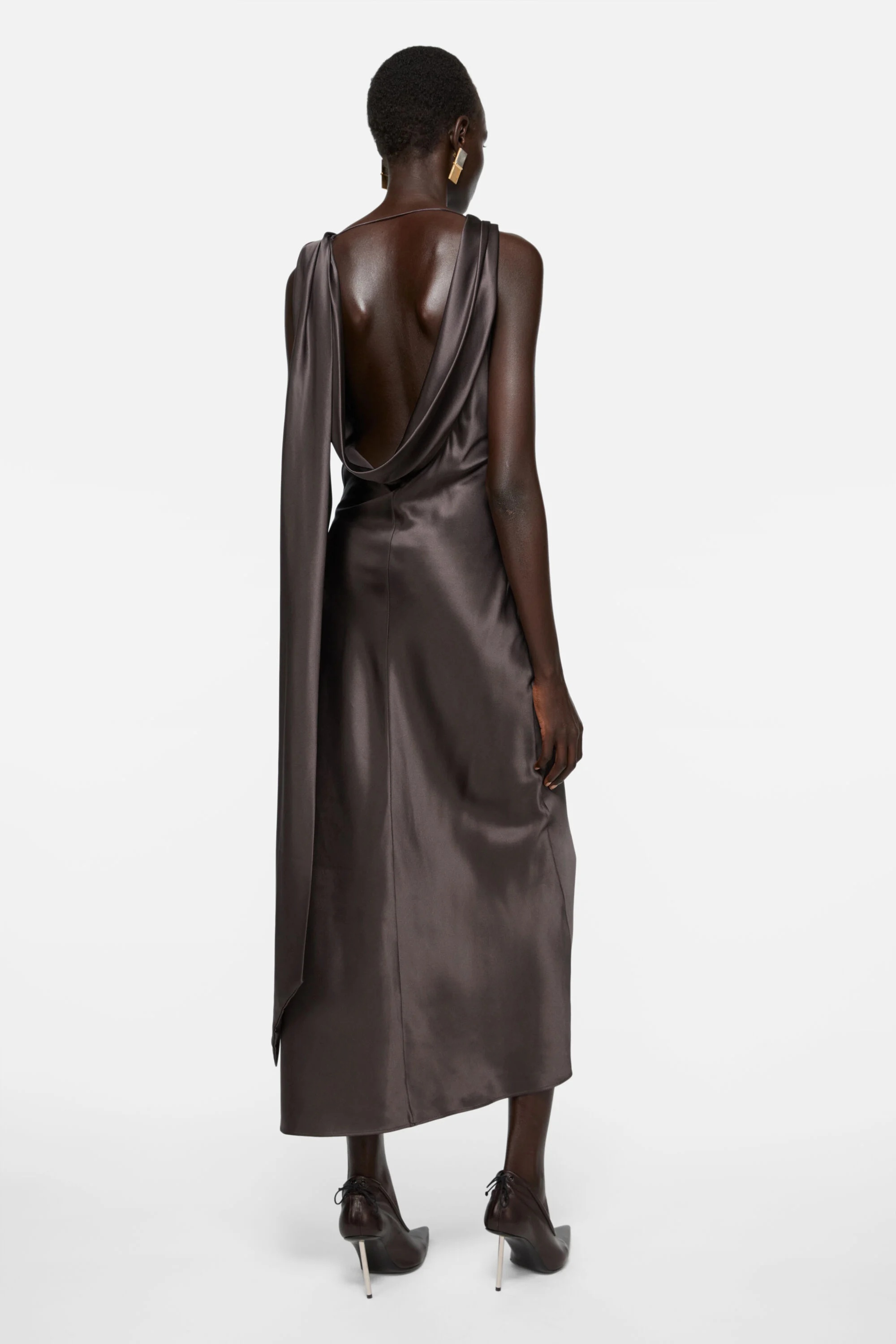 Satin dress - Graphite grey - 3