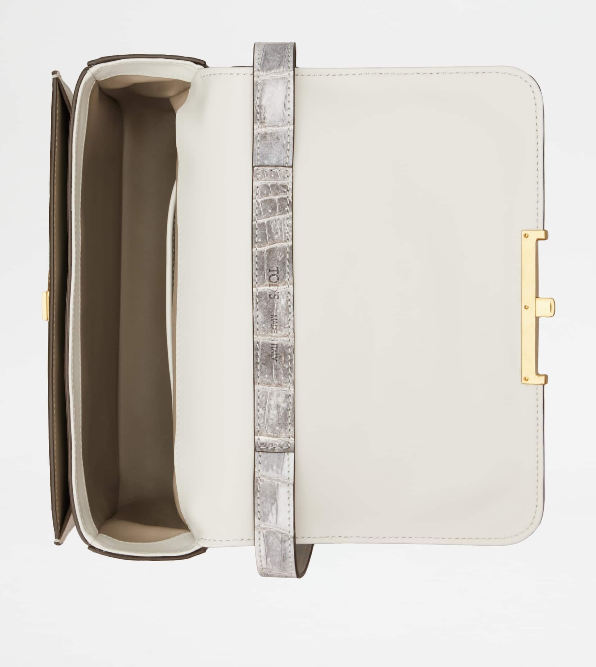 T TIMELESS CROSSBODY BAG IN CROCODILE MINI - WHITE, GREY - 4