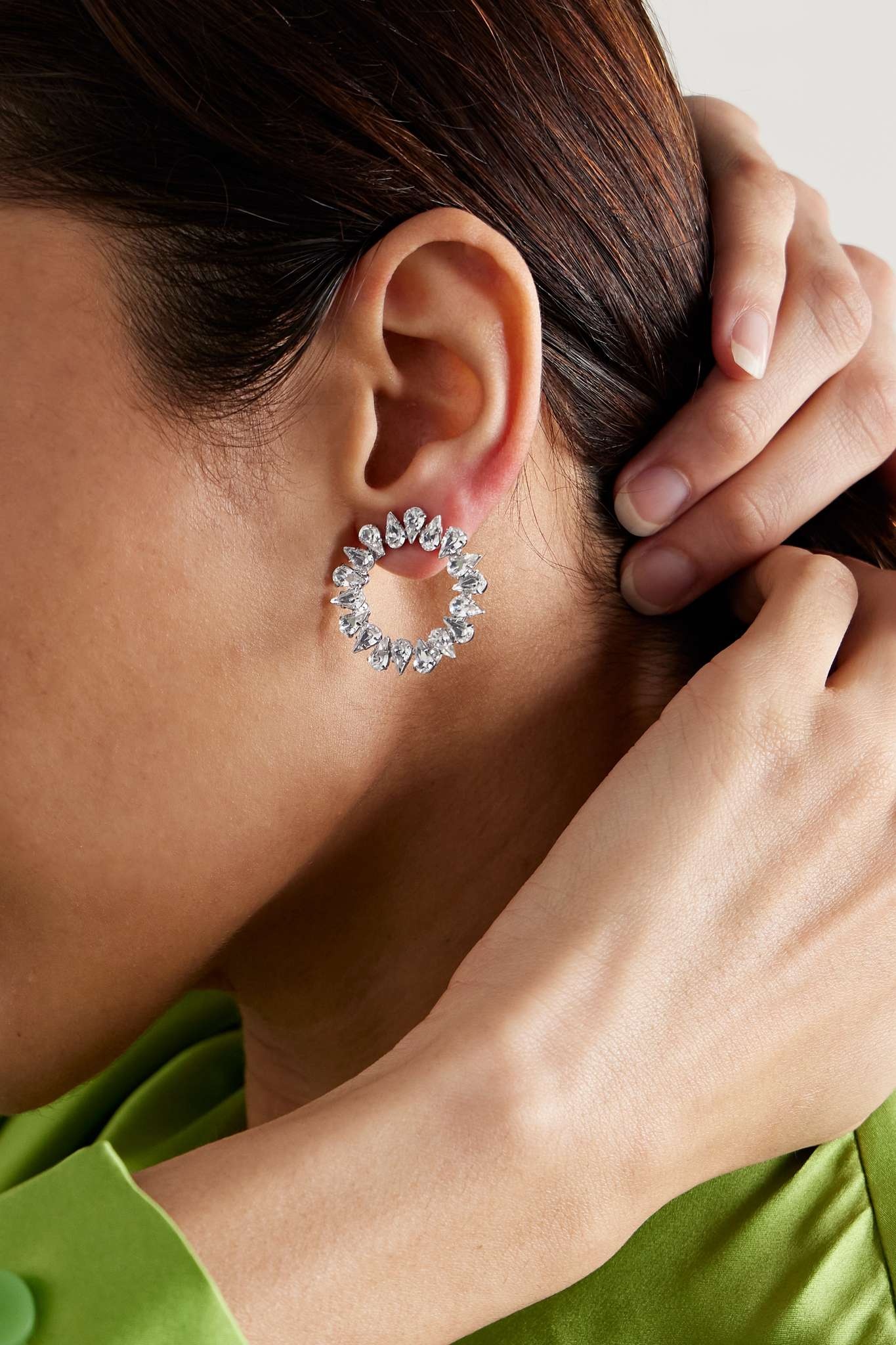 Hailey rhodium-plated crystal earrings - 2