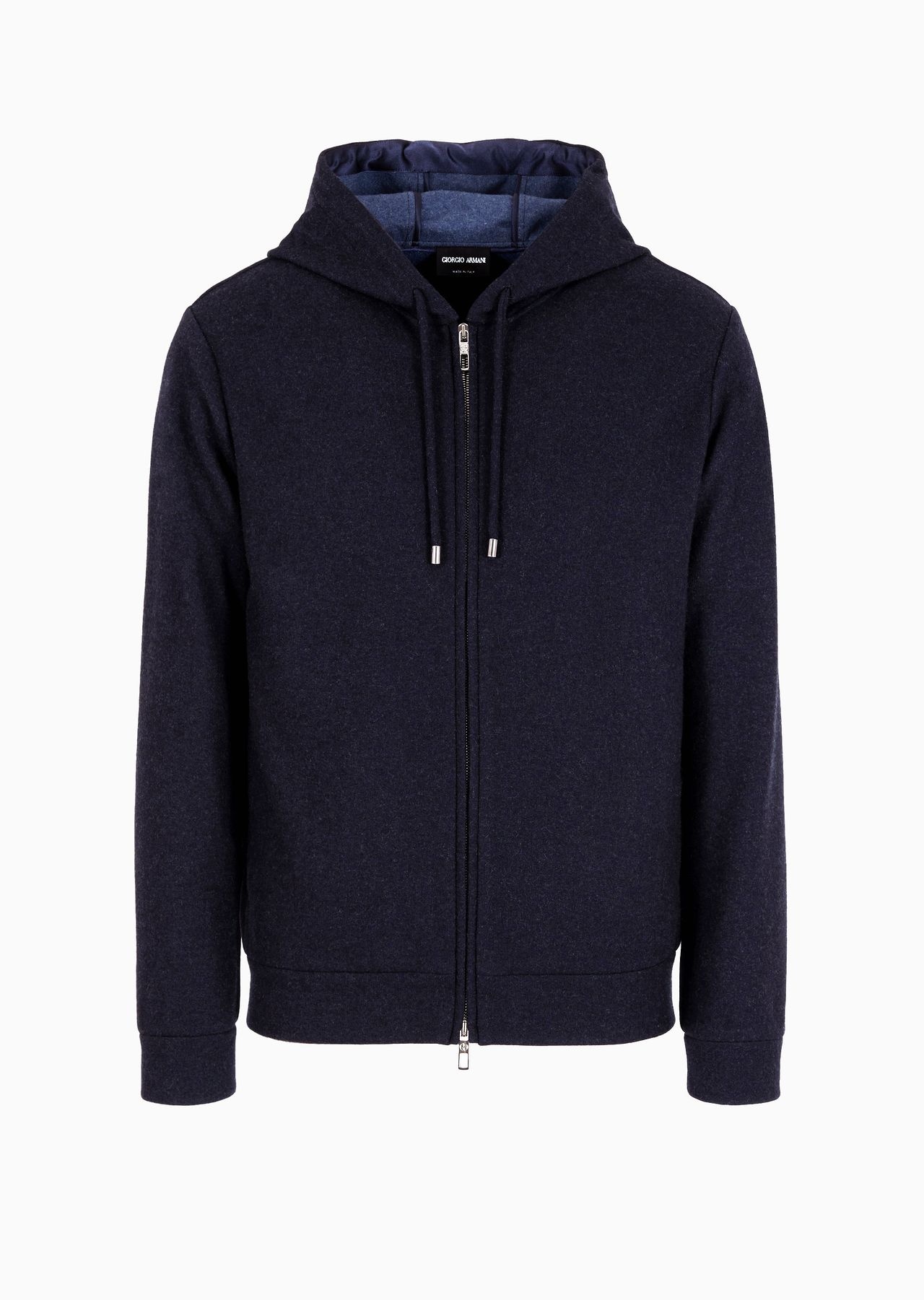 Giorgio Armani Vicuña sweatshirt with hood in cashmere and vicuña - 1