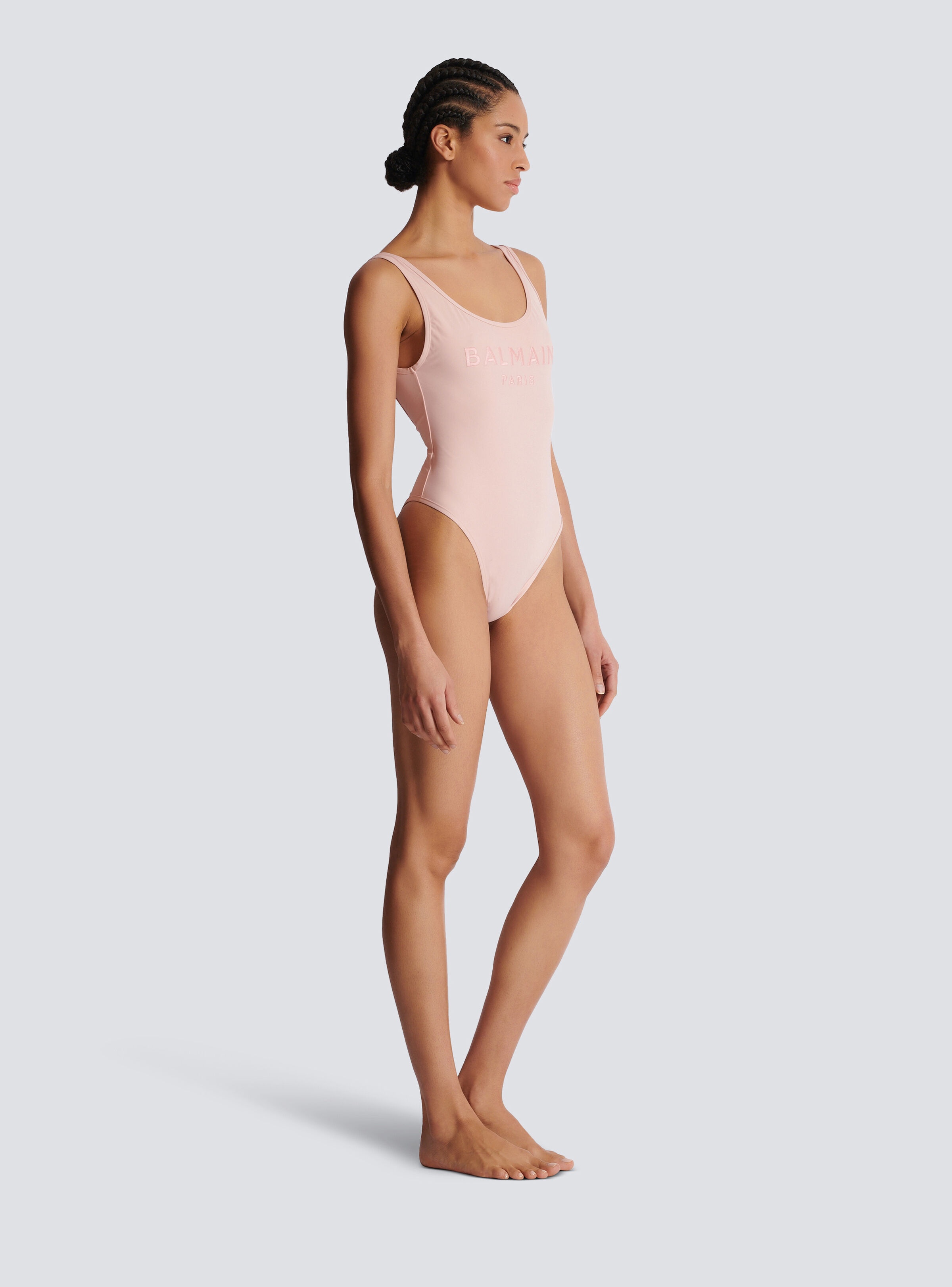 One-piece swimsuit with Balmain Paris embroidery - 3