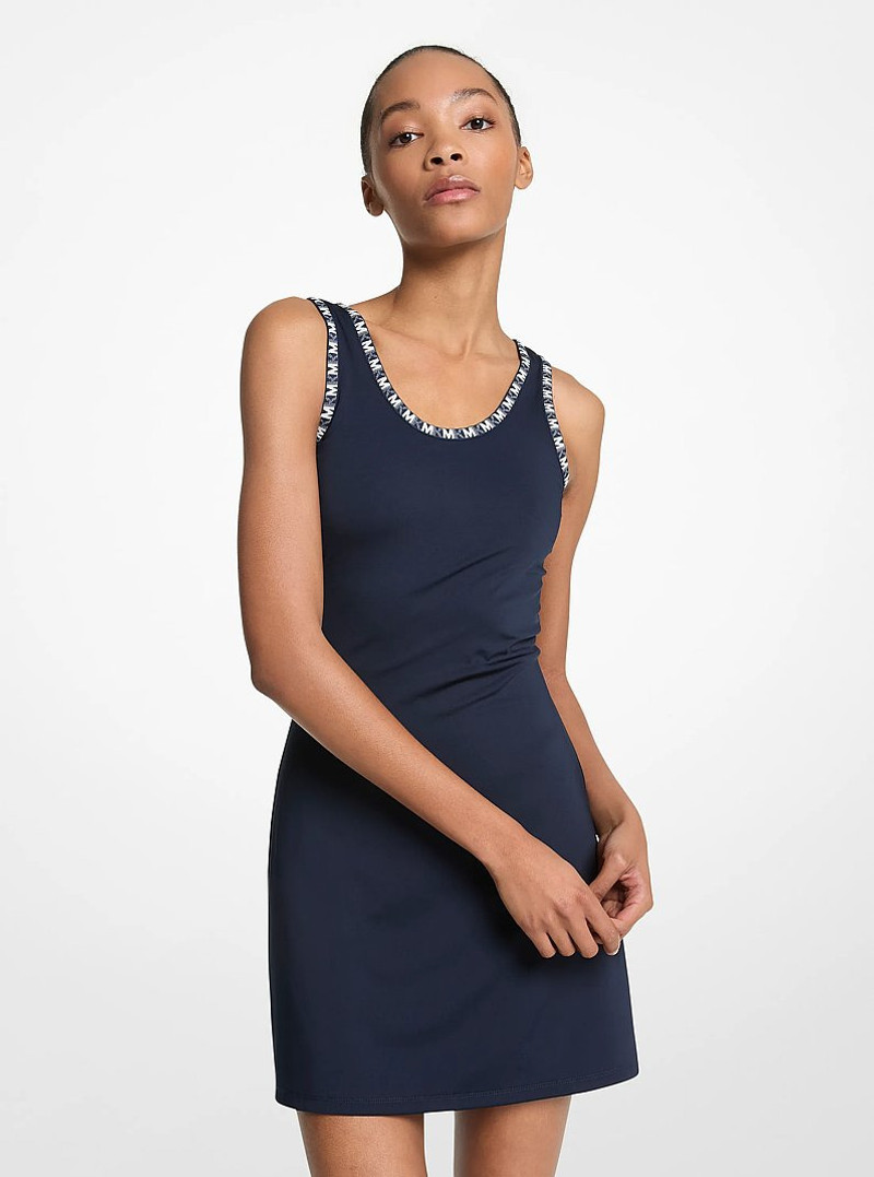 Logo Trim Stretch Knit Dress 1