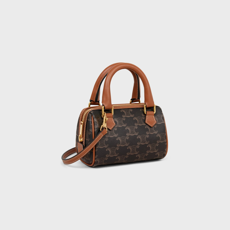 CELINE MINI BOSTON IN Triomphe Canvas and calfskin outlook