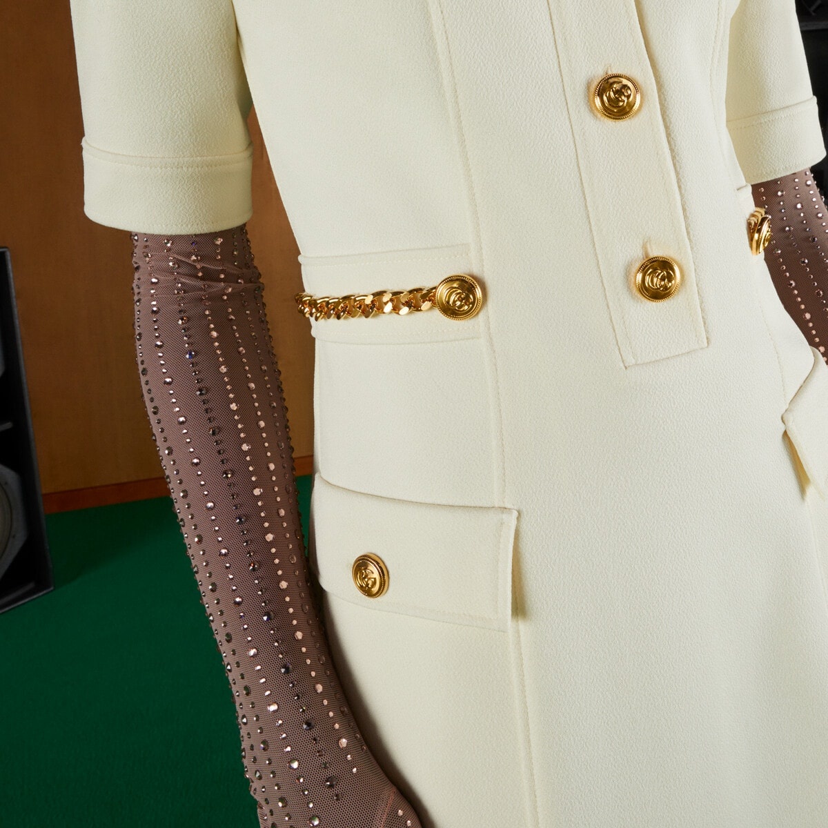 Viscose dress with Double G chain - 3