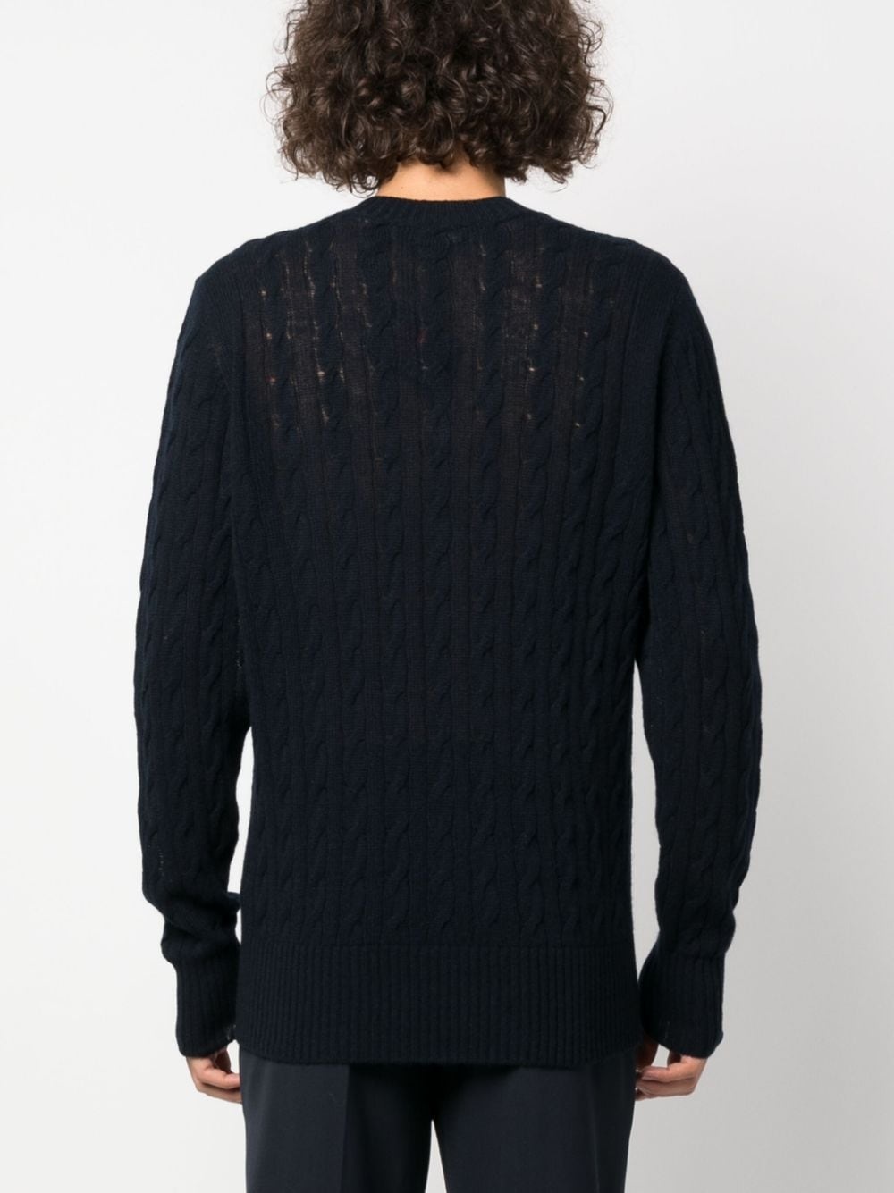 logo-embroidered cashmere jumper - 4