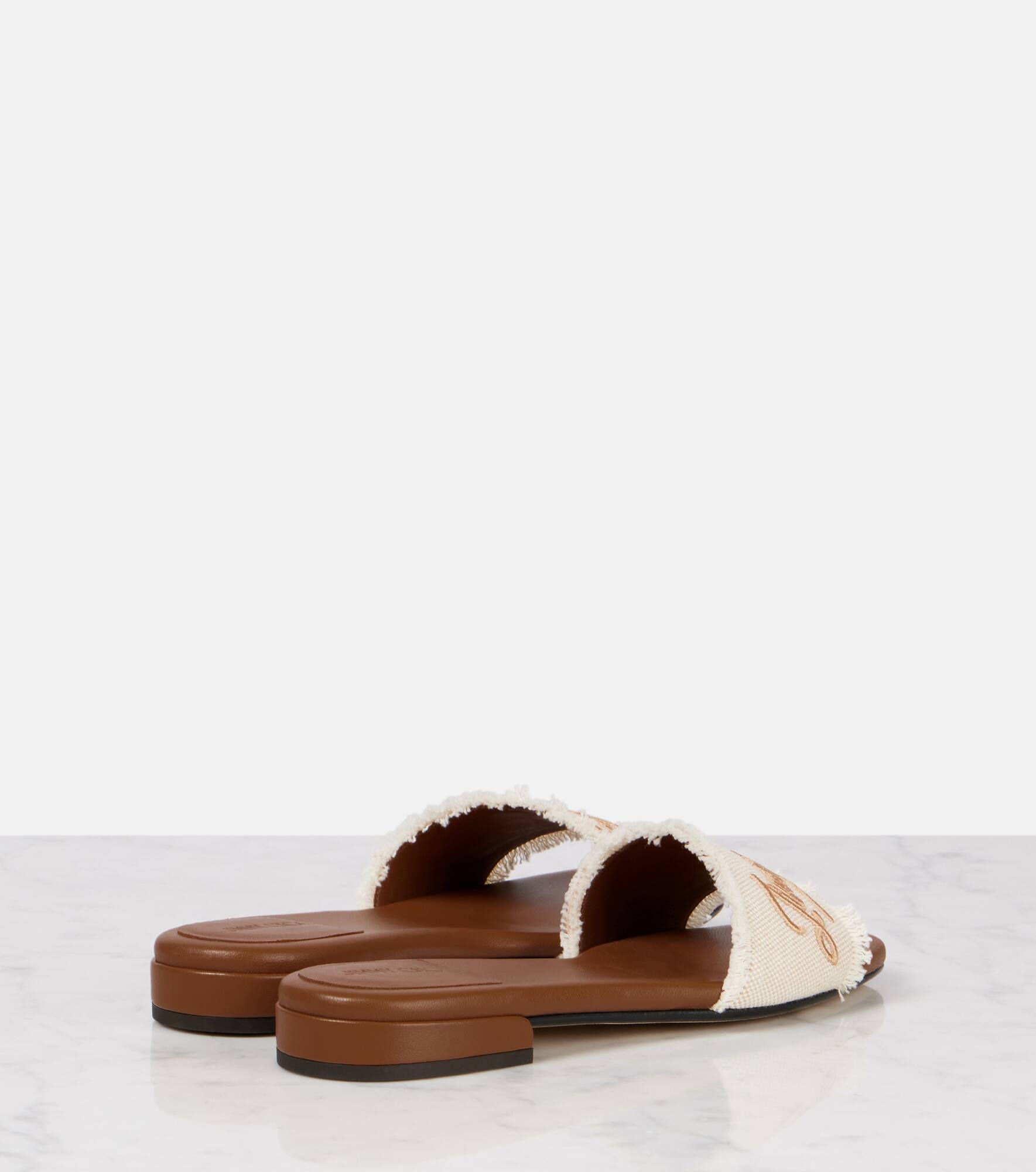 Joa embroidered canvas slides - 2